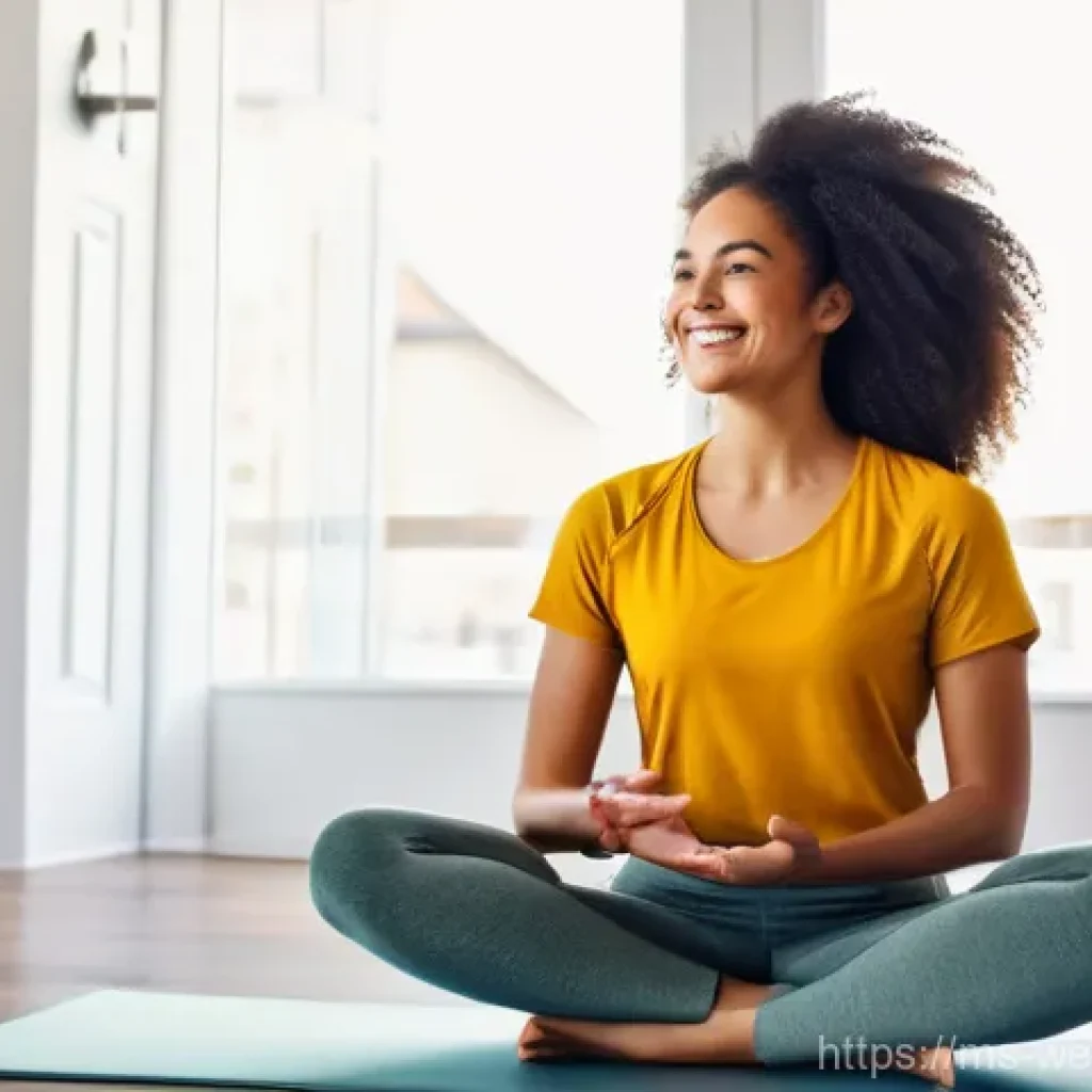 웨어러블 기기의 개인화된 피드백 시스템 - **Prompt:** A young adult woman in her late twenties, with a radiant and healthy smile, is sitting c...