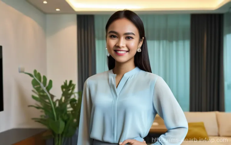 웨어러블 기기와 대사 증후군 관리 - Her other hand is gently touching the watch, indicating interaction. The background features warm, i...