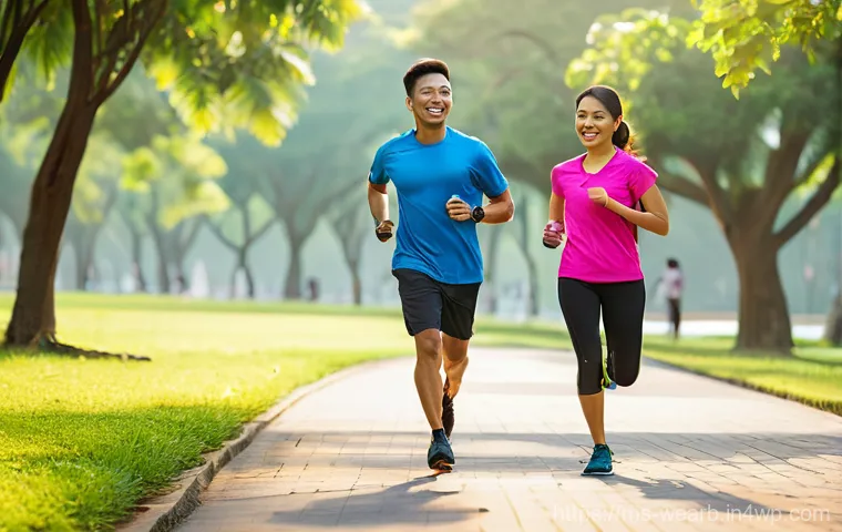 웨어러블 기기와 대사 증후군 관리 - **Prompt:** A young Malay woman, mid-20s, with a gentle smile, standing in a brightly lit modern liv...